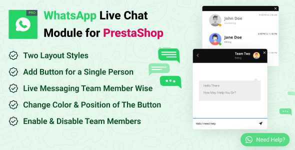 WhatsApp Live Chat Module for PrestaShop