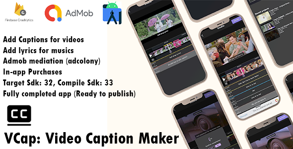 VCap: Video Caption Maker (Video Subtitles Maker) - Android Fully Completed App - Ready to publish