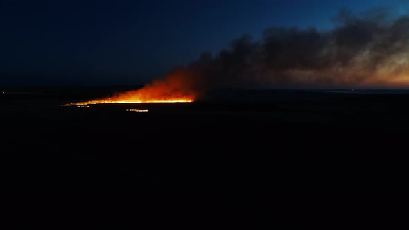 Aerial View Stubble Burning