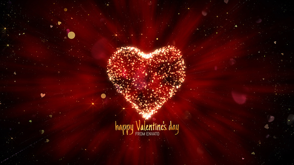 Perfect Happy Valentines Day Heart Greetings With Glitter.