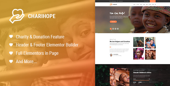 Introducing Charihope: Elevate Your Philanthropic Journey with a Captivating and User-Friendly WordPress Theme!
