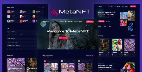 MetaNFT - NFT Marketplace Website Template