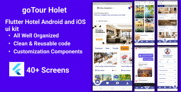 goTour Flutter Hotel Booking UI Kit