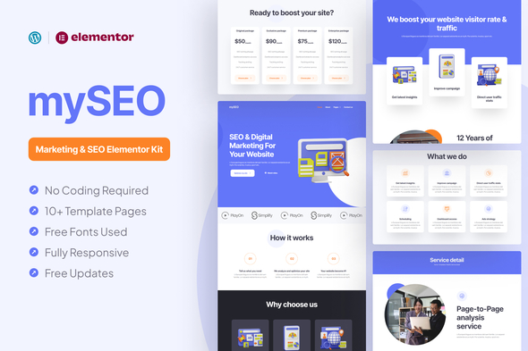 MySEO Marketing & SEO Elementor Pro Template Kit – 0 Sold!