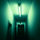 Horror Corridor with Flickering Fluorescent Lamps