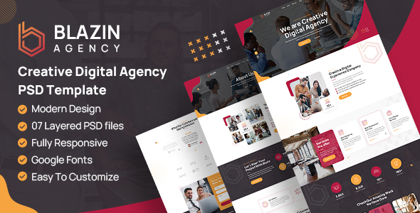 Blazin Agency | Creative  PSD Template