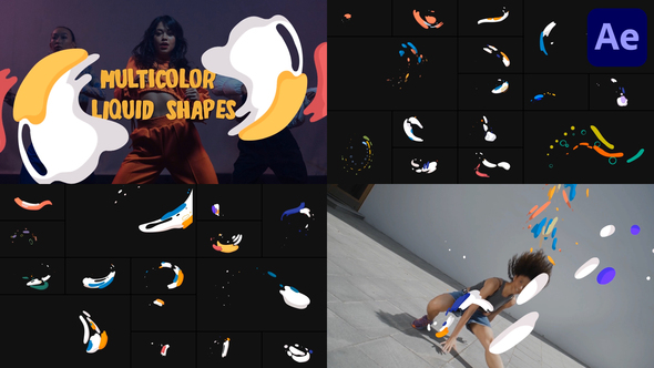 Multicolor Liquid Shapes for After Effects alt