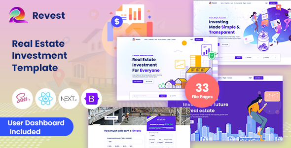 Revest - Real Estate Investment React NextJS Template