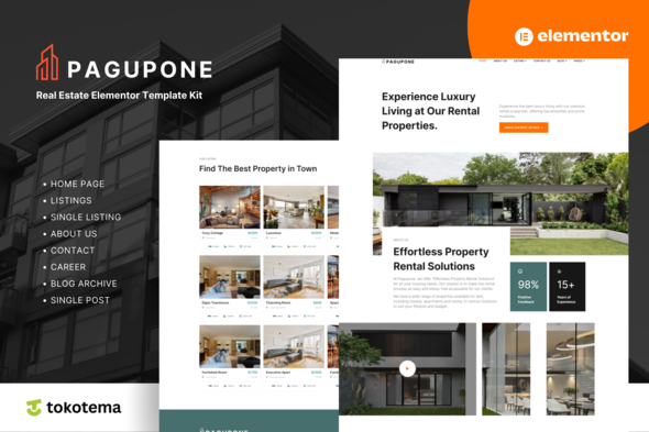 Pagupone - Real Estate Agency & Listing Elementor Template Kits