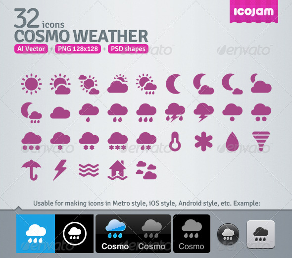 32 AI and PSD Weather Icons - Download Fonts