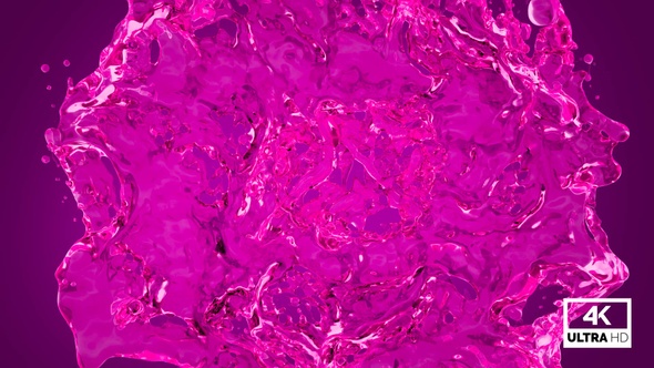 Pink Water Drops And Splashing alt