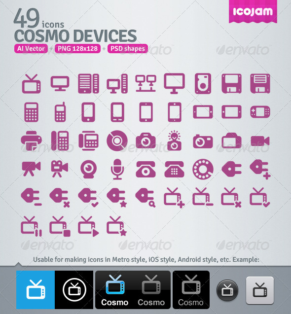 49 AI and PSD Devices Icons Download Fonts