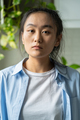 Portrait of unhappy lonely Asian millennial woman looking at camera feeling sad and depressed - PhotoDune Item for Sale