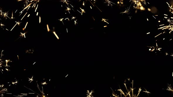 Frame of firework sparklers in slow motion