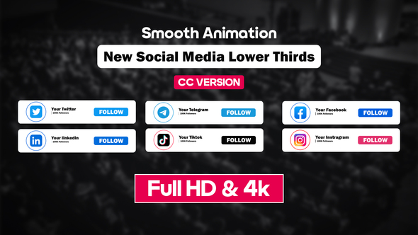 New Social Media Lower Thirds  | Full HD & 4K