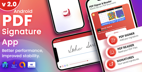 PDF Signer (V2 - May 2023) - PDF Document Signer & Reader + Admob Ads