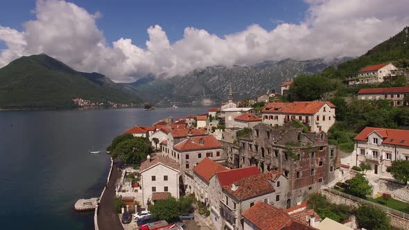 Tiled Roofs of the Ancient Town of Perast in Montenegro
