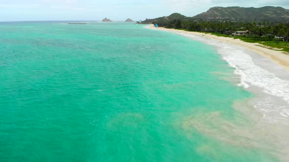 Aerial of Kite Boarder in Kailua Bay