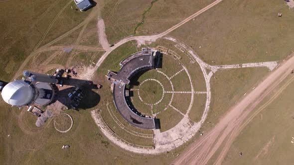 Top View of the Observatory Dome with Old Building