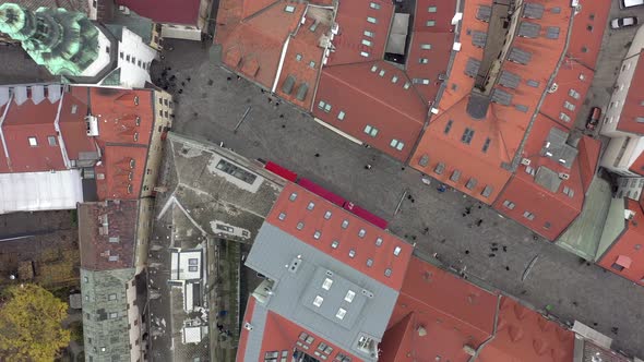 Bird's Eye View of the Streets and Shopping District of Bratislava