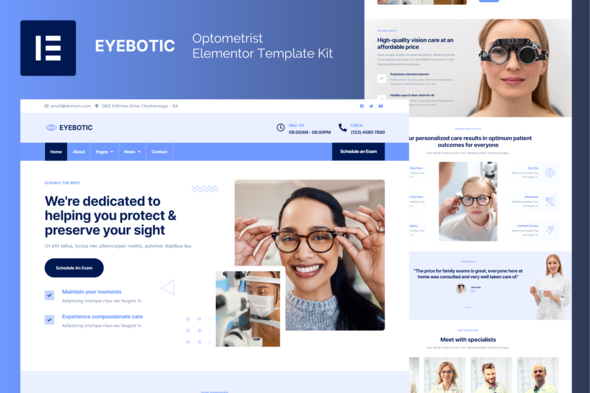 EyeBotic – Optometrist Elementor Template Kit