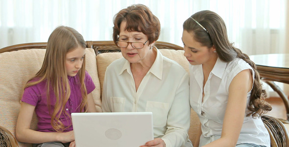 Grandma Using Laptop