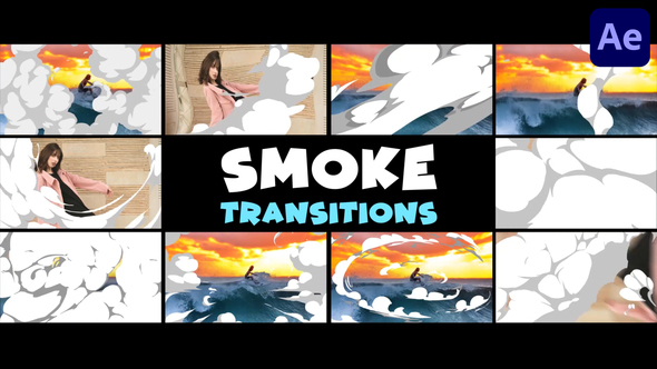 Seamless Cartoon Smoke Transitions | After Effects alt