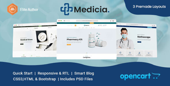 Medicia - Health and Medical Store OpenCart Theme