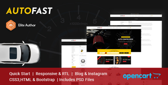 AutoFast - Auto Parts, Equipment and Accessories Opencart Theme