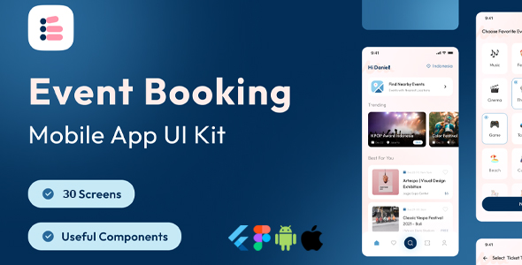 Evento - Event Booking Flutter App Ui Template(Figma Included)