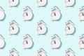 Seamless pattern of white alarm clocks. - PhotoDune Item for Sale