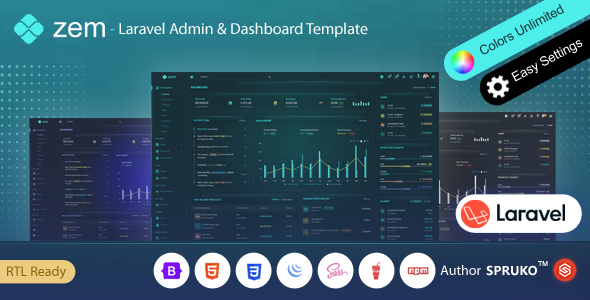 Zem – Laravel Admin & Dashboard Template