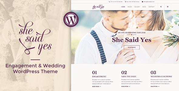 SheSaidYes - Engagement & Wedding WordPress Theme