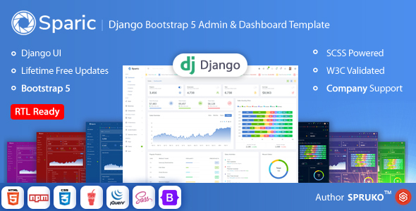 Sparic - Django Admin and dashboard Template