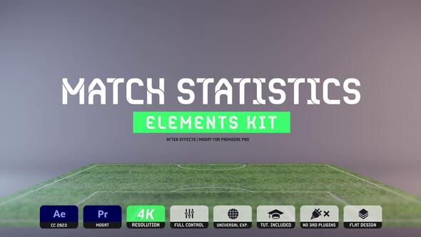 Match Statistics Elements Kit After Effects | MOGRT For Premiere Pro