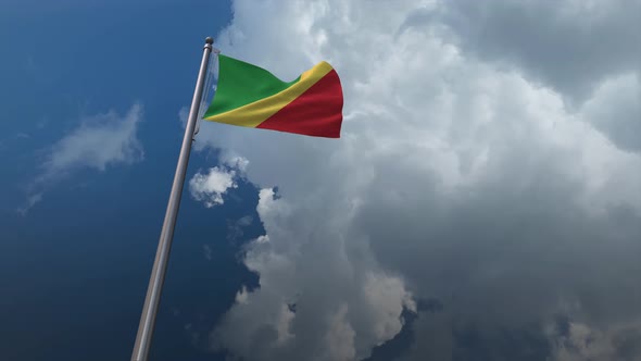 Republic Of The Congo Flag Waving 4K