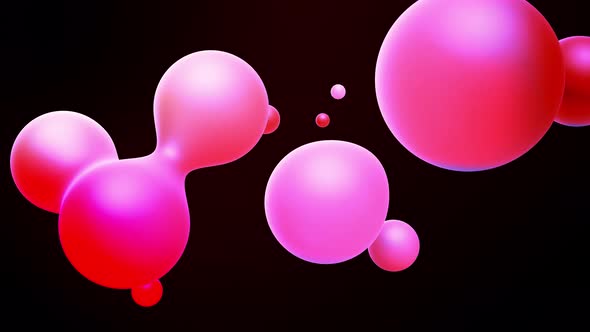 Smooth Animation of Bubbles Metaball with Inner Red Glow