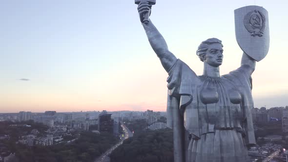 Monument Motherland. Aerial. Kyiv. Ukraine