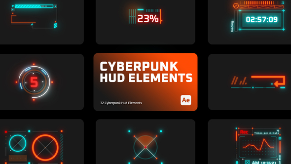 Cyberpunk HUD Elements for After Effects