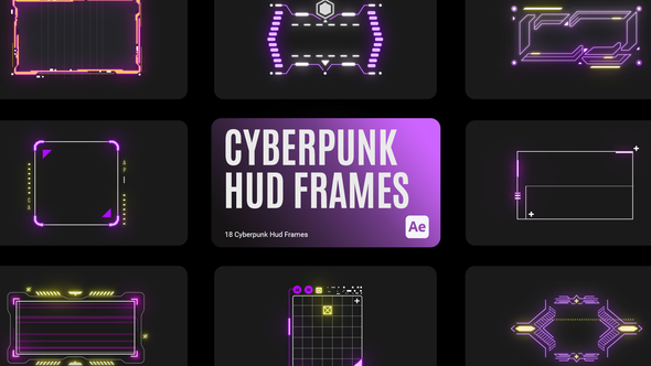 Cyberpunk HUD Frames for After Effects