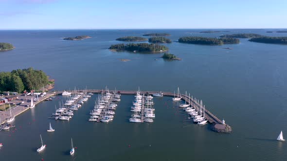 The Boats and Small Yachts on the Baltic Sea in Helsinki Finland