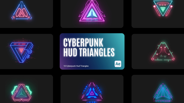 Cyberpunk HUD Triangles for After Effects alt