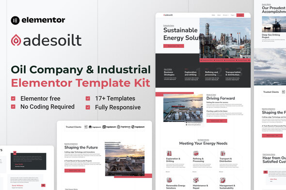 Adesoilt - Oil Company & Industrial Elementor Template Kit