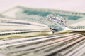 US money bills with large diamond close up - PhotoDune Item for Sale