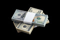 Bundle of US dollar bills isolated on black - PhotoDune Item for Sale