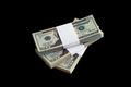 Bundle of US dollar bills isolated on black - PhotoDune Item for Sale