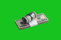 Bundle of US dollar bills isolated on chroma keyer green - PhotoDune Item for Sale
