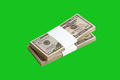 Bundle of US dollar bills isolated on chroma keyer green - PhotoDune Item for Sale