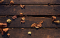 dry leaves on the old and weathered wooden floor - PhotoDune Item for Sale