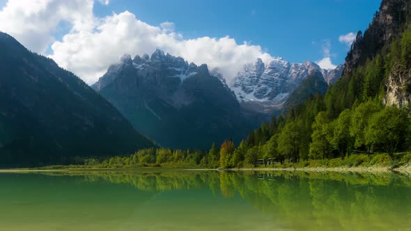 Time Lapse of Lake Landro Dolomites  Italy